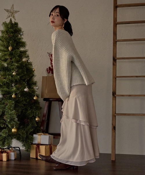 新品mica&amp;deal ボーダー vネックニット mideal（マイディール） ニット セーター V neck border knit / V