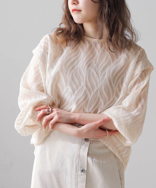 「Bab」 長袖ブラウス M アイボリー レディース_画像4