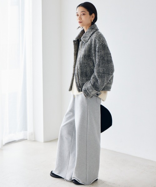 【BARNYARDSTORM 】ヘリンボーンブルゾン　ウール　ブルゾン BARNYARDSTORM（バンヤードストーム） ブルゾン 1 ブラック レディース