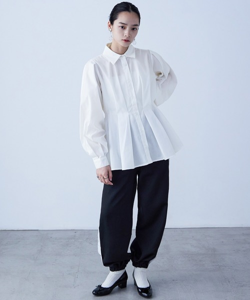 「Fashion Letter」 長袖シャツ M モカ レディース_画像2