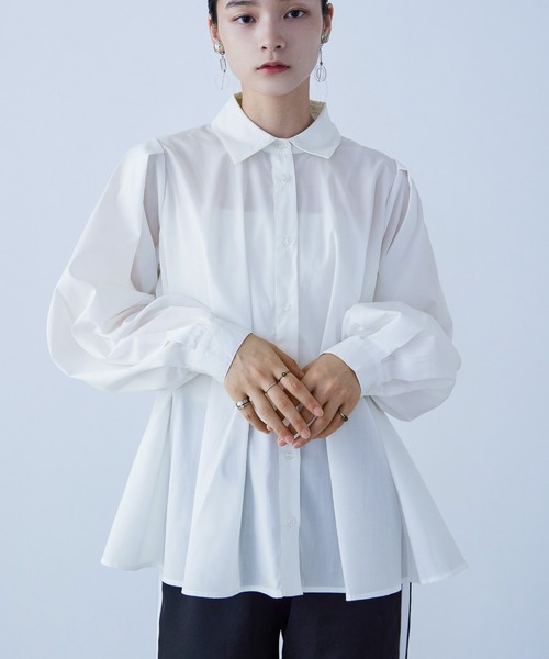 「Fashion Letter」 長袖シャツ M モカ レディース_画像3