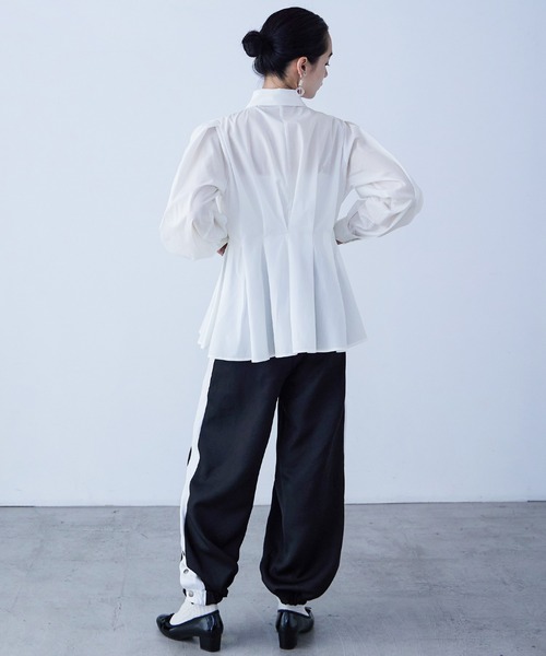 「Fashion Letter」 長袖シャツ M モカ レディース_画像6