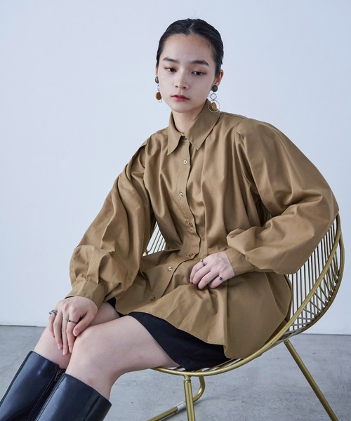 「Fashion Letter」 長袖シャツ M モカ レディース_画像9