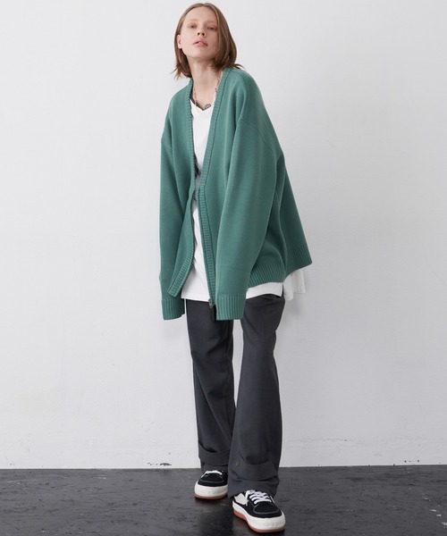 「AIVER」 ニットカーディガン MEDIUM ブラック メンズ_画像6