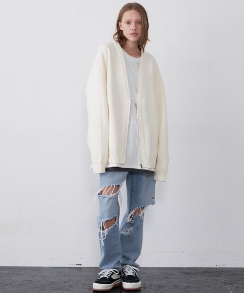 「AIVER」 ニットカーディガン MEDIUM ブラック メンズ_画像8