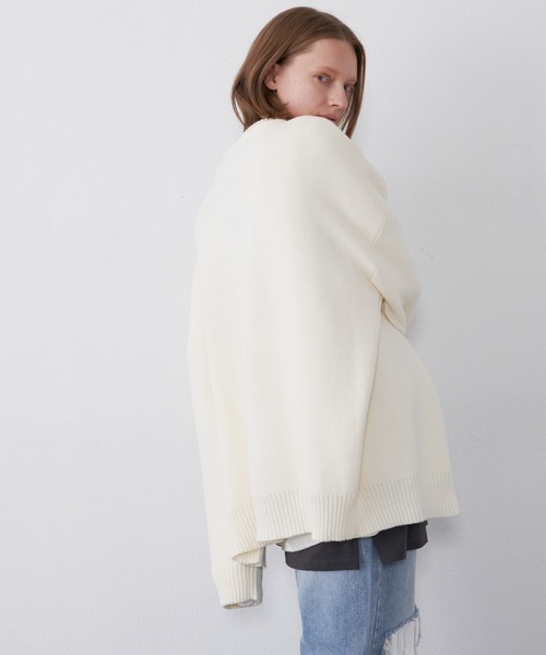 「AIVER」 ニットカーディガン MEDIUM ブラック メンズ_画像9