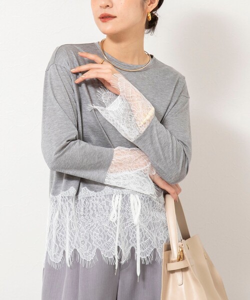 NOLLEY'S Sophi（ノーリーズソフィー） tシャツ ウォッシャブルレース