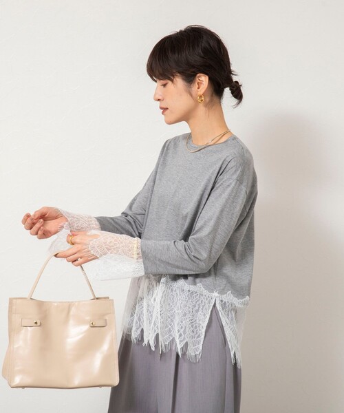 NOLLEY'S Sophi（ノーリーズソフィー） tシャツ ウォッシャブルレース