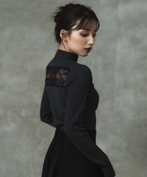 「LEANN MOMENT」 長袖ニット フリー ブラック レディース_画像3