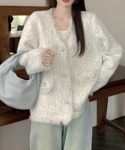 「DIAVEL」 ニットカーディガン M アイボリー レディース_画像5