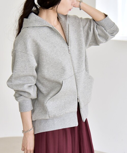 「quaranciel」 ジップアップパーカー ONE SIZE ナチュラル レディース_画像9