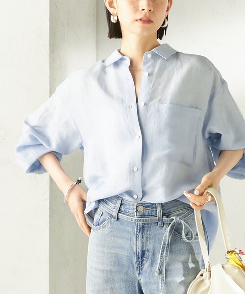 SHIPS（シップス） ブラウス シャツ 「手洗い可能」IMPERIAL LINEN 混