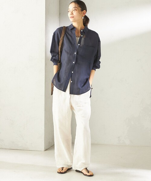 SHIPS（シップス） ブラウス シャツ 「手洗い可能」IMPERIAL LINEN 混