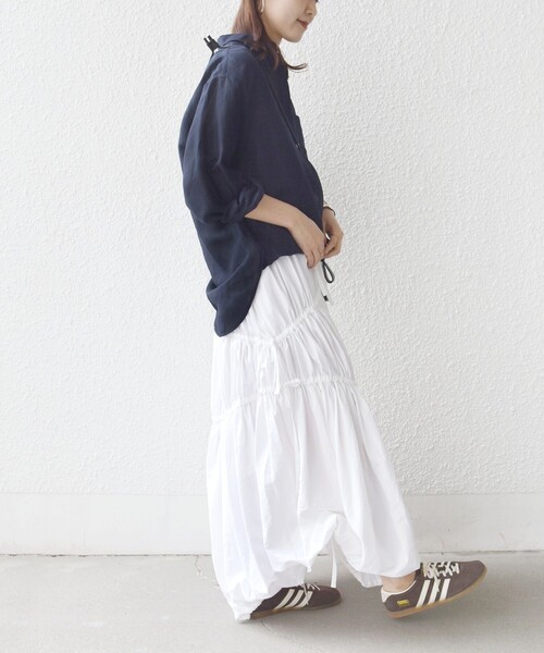 ブラウス シャツ 「実力派ベーシック」「手洗い可能」IMPERIAL LINEN 混 オーバー サイズ シャツ レディースの画像