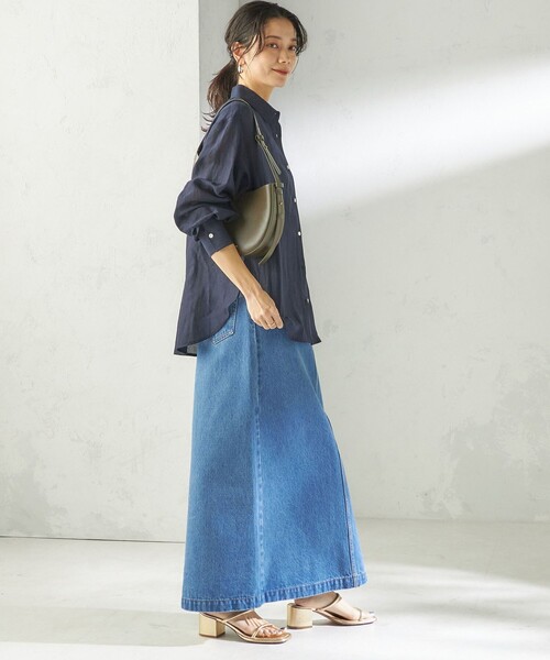 ブラウス シャツ 「実力派ベーシック」「手洗い可能」IMPERIAL LINEN 混 オーバー サイズ シャツ レディースの画像