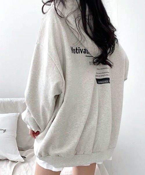 「SHEENA」 プルオーバーパーカー M グレー レディース_画像4