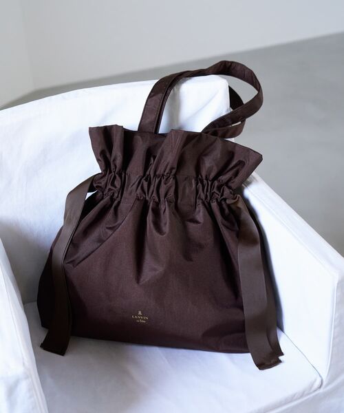 LANVIN en Bleu トートバッグ グログランギャザートートバッグ
