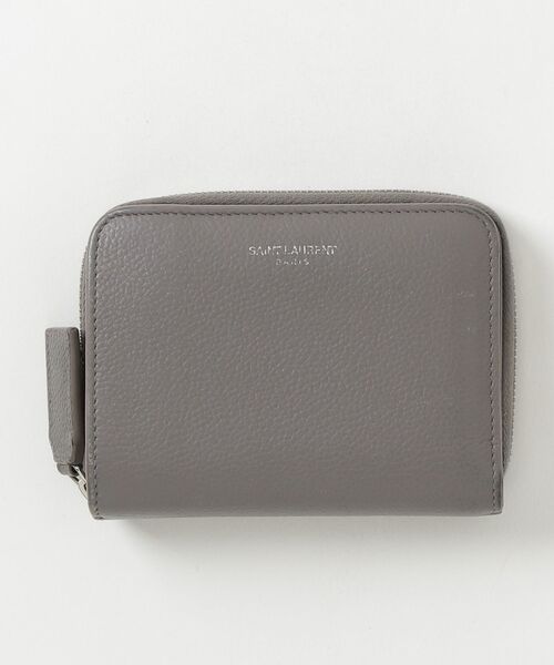 サンローラン 二つ折り 長財布 グレー 372267 財布 レザー 中古 SAINT 