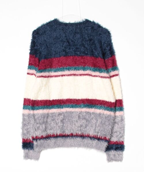 「glamb」 ボーダー柄長袖ニット 0 ネイビー メンズ_画像2