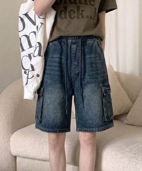 ハーフパンツ ワイドパンツ ジーンズ 「26年春新作」「UNISEX」ワイド 