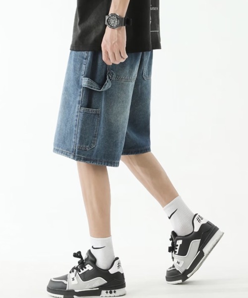 ワイドパンツ ハーフパンツ ジーンズ 短パン 「26年春新作」「UNISEX