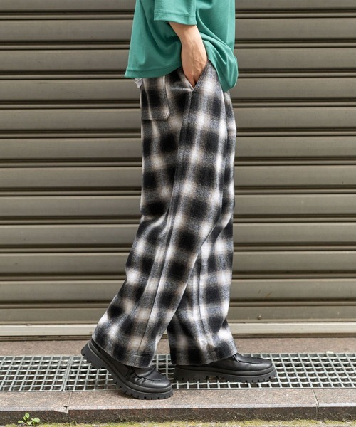 GADID ANONIEM チェックパンツ　NED niko and…（ニコアンド） パンツ ネルチェックイージーパンツ メンズ