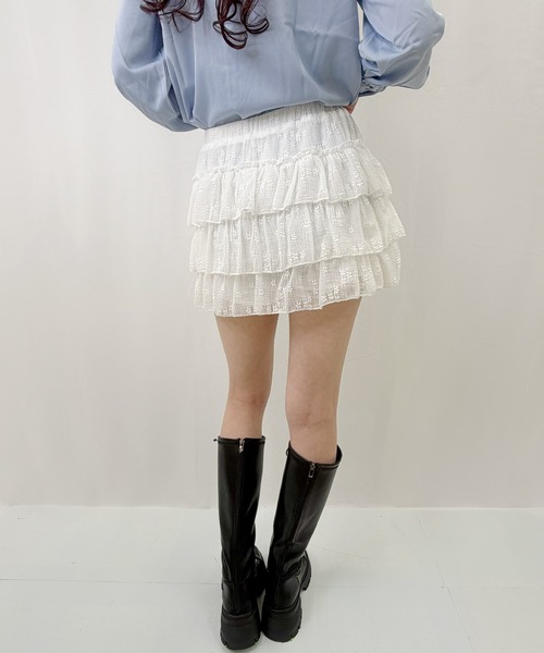 frunco スカート 「ZOZOTOWN限定」レースティアードミニスカート