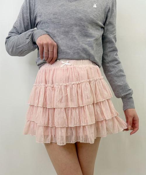 frunco スカート 「ZOZOTOWN限定」レースティアードミニスカート