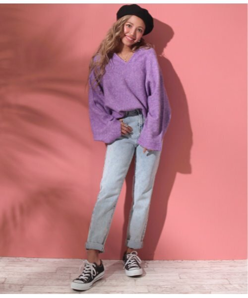 「anap mimpi」 長袖ニット FREE ブラウン レディース_画像3