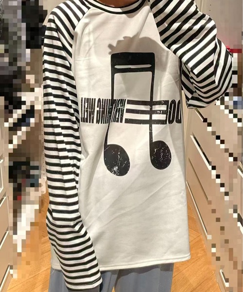 Lis ardent tシャツ 2026AW ボーダー袖グラフィックロンT／オーバー
