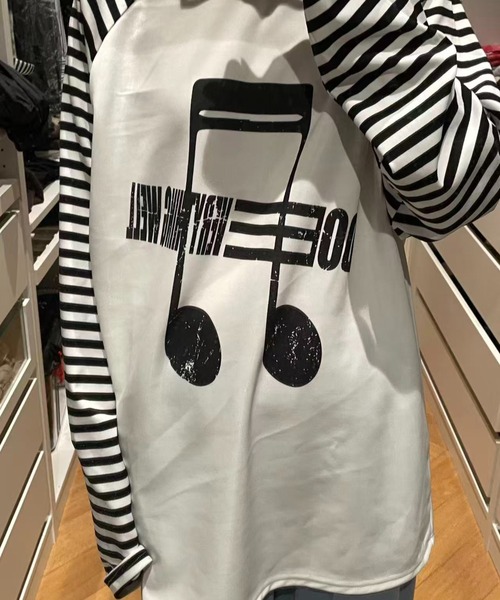 Lis ardent tシャツ 2026AW ボーダー袖グラフィックロンT／オーバー