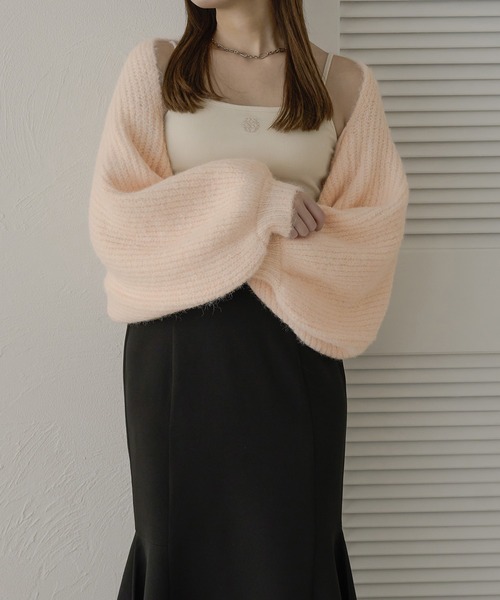 「Ambre Neige」 ニットボレロ FREE チャコールグレー レディース_画像5