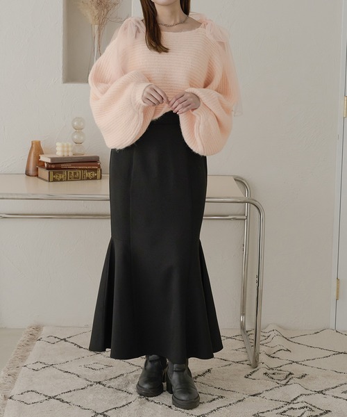 「Ambre Neige」 ニットボレロ FREE チャコールグレー レディース_画像8