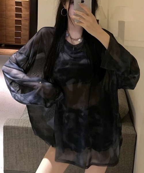 tシャツ タイダイルーズシルエット シアーロンT レディース | lulufa | 01