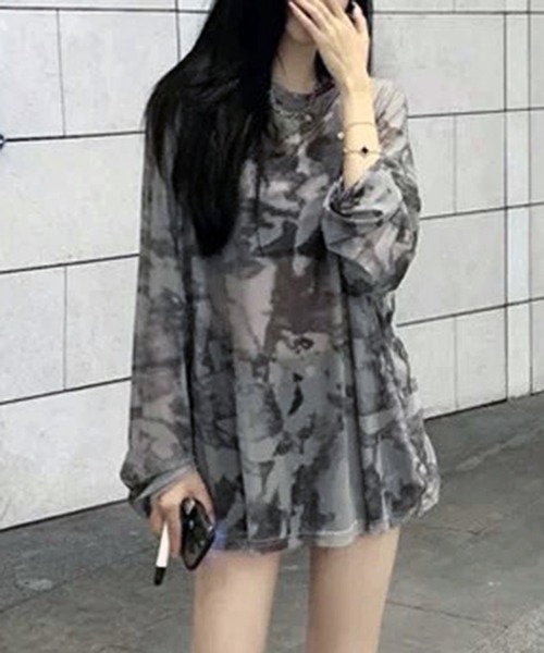 tシャツ タイダイルーズシルエット シアーロンT レディース | lulufa | 08