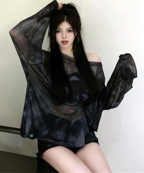 tシャツ タイダイルーズシルエット シアーロンT レディース | lulufa | 05