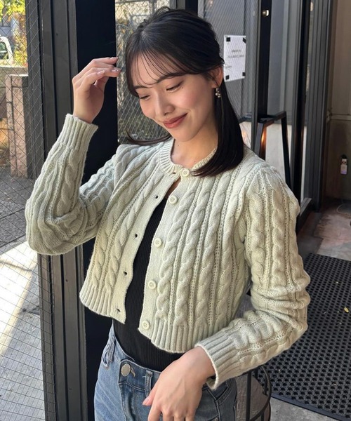 「ROOPTOKYO」 「CHICK」ニットカーディガン FREE アイボリー レディース_画像2