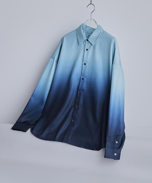 美品✨ティッカ スタンダードシャツ ブルー キュプラ 日本製 とろみ tk.TAKEO KIKUCHI（ティーケータケオキクチ） シャツ オーバーとろみ