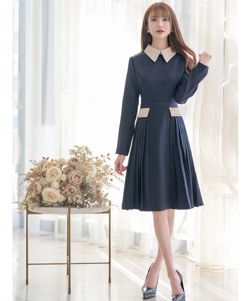 「emiriawiz」 長袖ワンピース MEDIUM ネイビー レディース_画像3