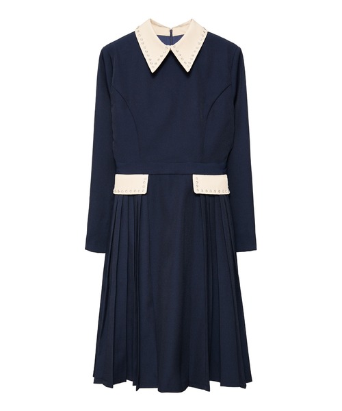 「emiriawiz」 長袖ワンピース MEDIUM ネイビー レディース_画像6