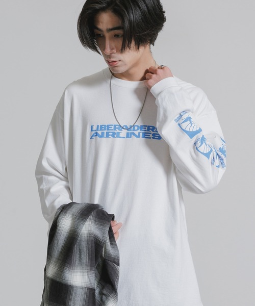 Liberaiders（リベレイダース） tシャツ AIRLINE L/S TEE 袖プリント