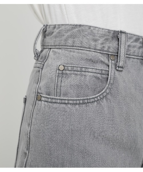 「BLACK BY MOUSSY」 デニムパンツ 24inch ライトグレー レディース_画像3