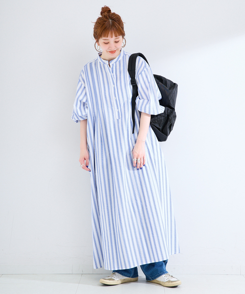 B.C STOCK（ベーセーストック） シャツワンピース ウォッシャブル