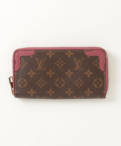 ルイヴィトン モノグラム ジッピーウォレット レティーロ レッド ブラウン LOUIS VUITTON（ルイ・ヴィトン） モノグラム レティーロ ジッピー