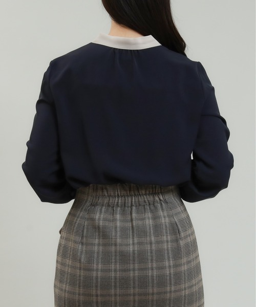 「ASTORIA ODIER」 7分袖ブラウス MEDIUM グレイッシュブルー レディース_画像2
