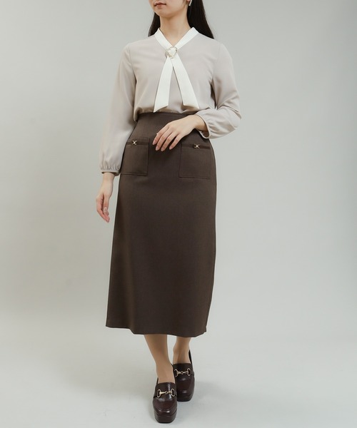 「ASTORIA ODIER」 7分袖ブラウス MEDIUM グレイッシュブルー レディース_画像7