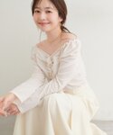 tシャツ ギャザーフリルベロアトップス レディースの詳細画像5