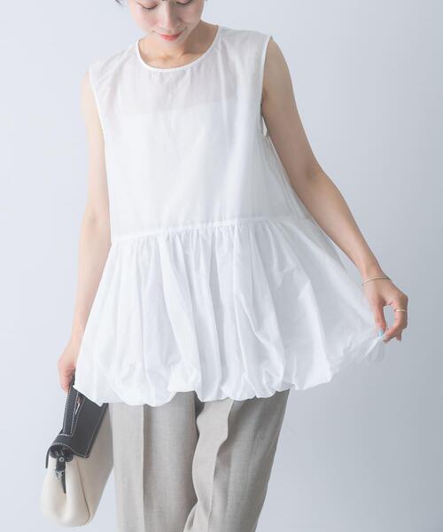 ブラウス シャツ CHIGNON　バルーンペプラムブラウス レディース