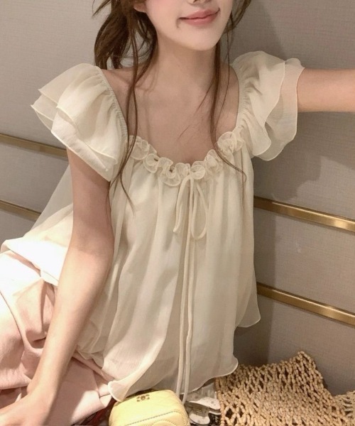 Beststore（ベストストア） ブラウス シャツ 半袖 シフォンブラウス 