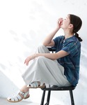 ブラウス シャツ 袖あり!なノースリの青葉なチ...の詳細画像2